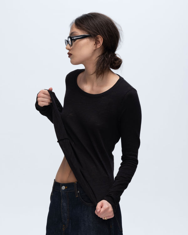 Atm Anthony Thomas Melillo SLUB JERSEY LONG SLEEVE DESTROYED WASH TEE