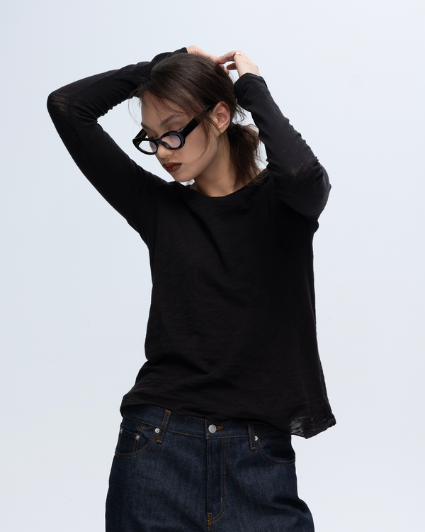 Atm Anthony Thomas Melillo SLUB JERSEY LONG SLEEVE DESTROYED WASH TEE