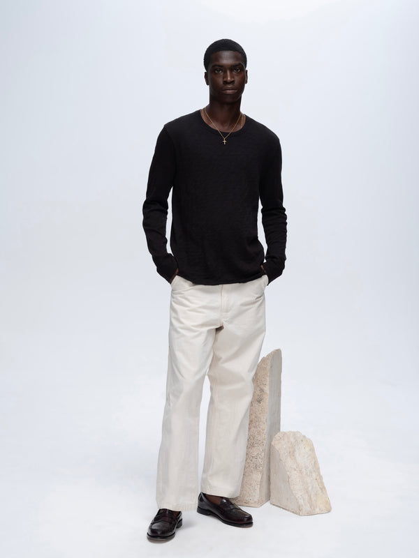 atm anthony thomas melillo SLUB JERSEY LONG SLEEVE DESTROYED WASH TEE