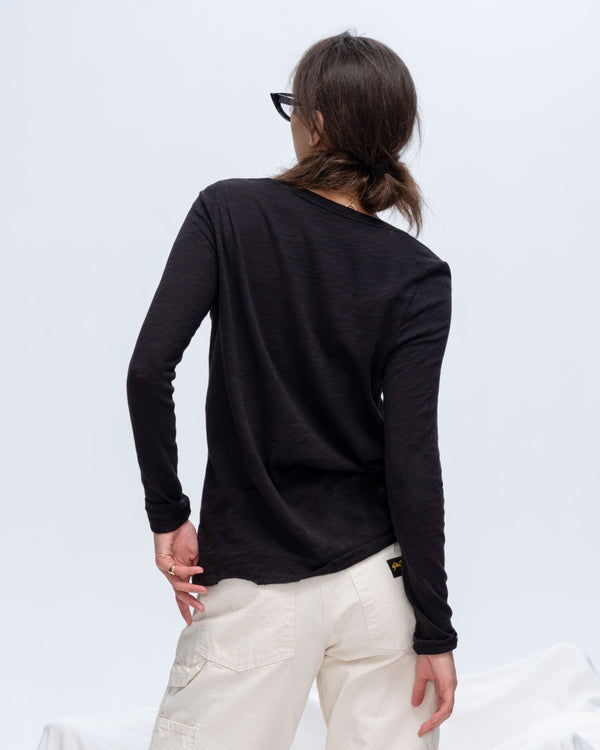 Atm Anthony Thomas Melillo SLUB JERSEY LONG SLEEVE V-NECK TEE