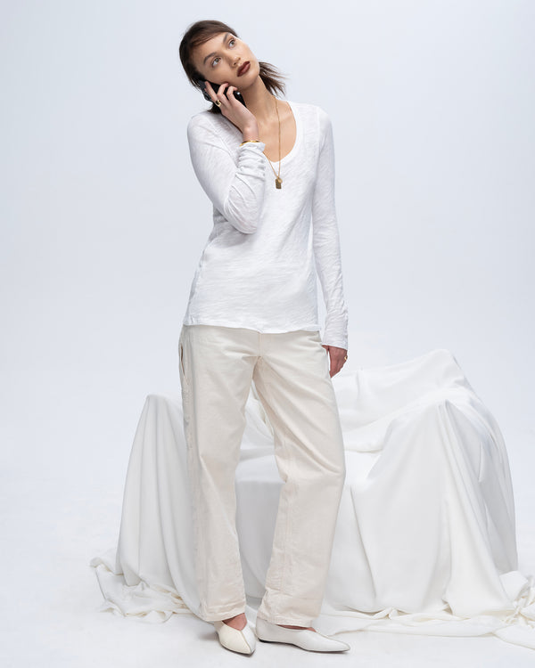 atm anthony thomas melillo SLUB JERSEY LONG SLEEVE V-NECK TEE