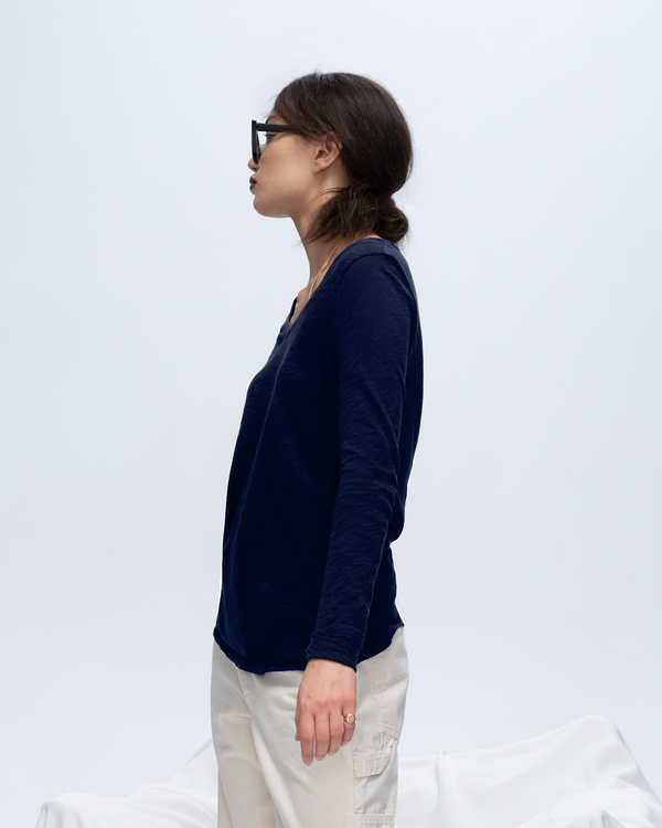 Atm Anthony Thomas Melillo SLUB JERSEY LONG SLEEVE V-NECK TEE