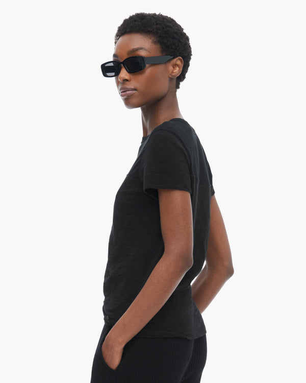 Atm Anthony Thomas Melillo SLUB JERSEY MIXED MEDIA SCHOOLBOY CREW NECK TEE