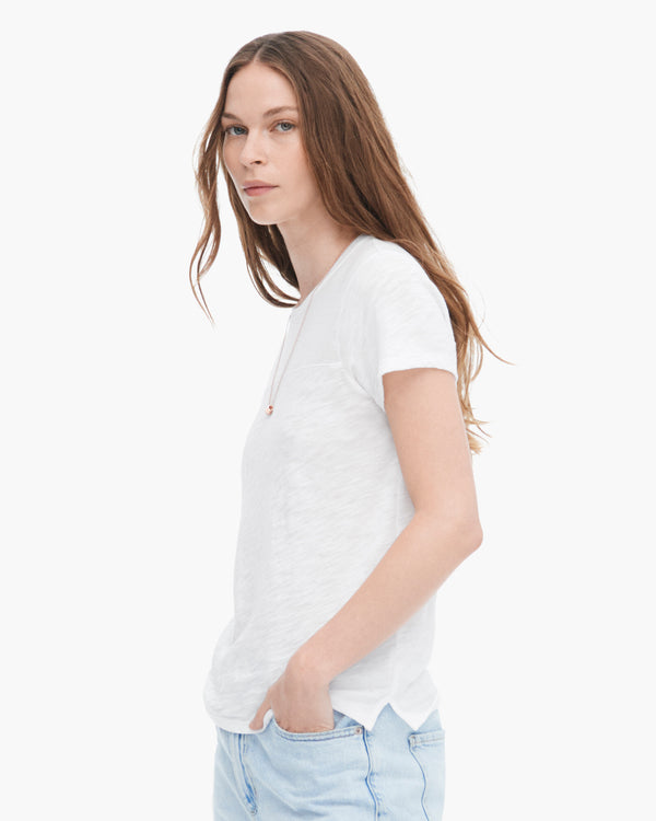 Atm Anthony Thomas Melillo SLUB JERSEY MIXED MEDIA SCHOOLBOY CREW NECK TEE