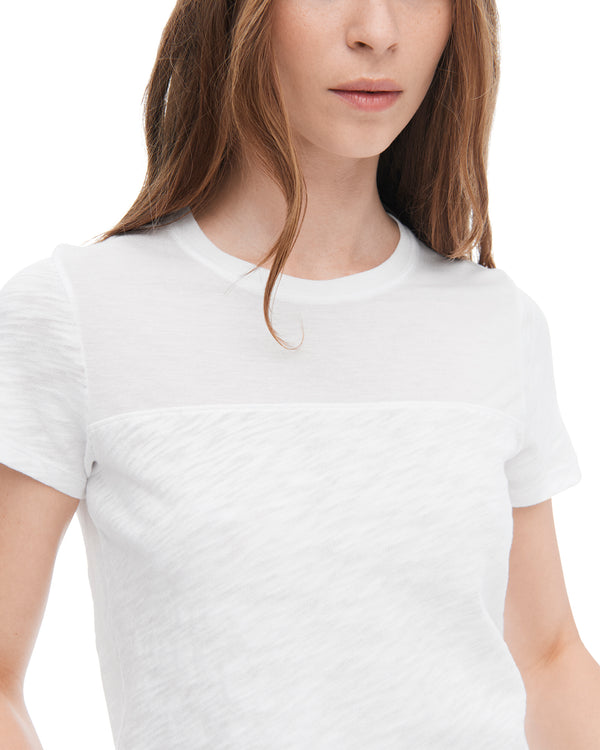 Atm Anthony Thomas Melillo SLUB JERSEY MIXED MEDIA SCHOOLBOY CREW NECK TEE