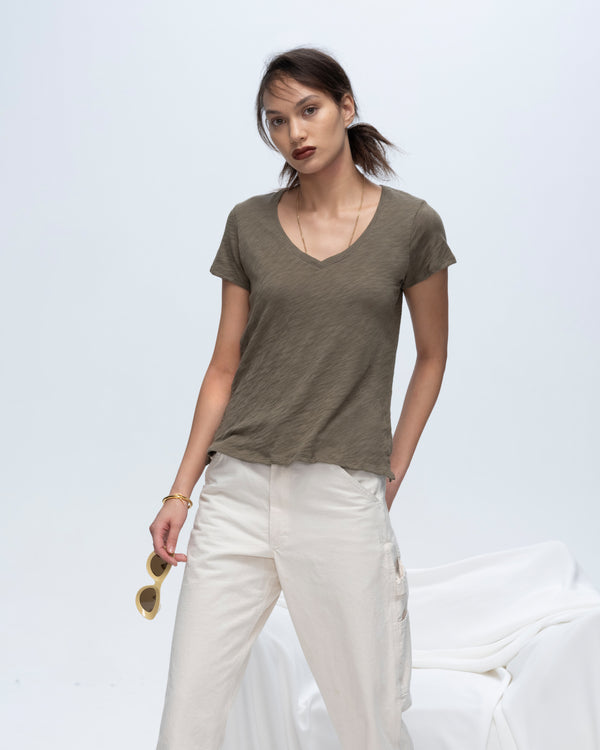 Atm Anthony Thomas Melillo SLUB JERSEY SCHOOLBOY V-NECK TEE