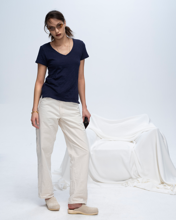 atm anthony thomas melillo SLUB JERSEY SCHOOLBOY V-NECK TEE