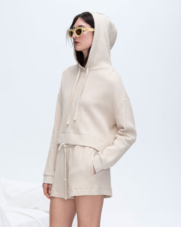 Atm Anthony Thomas Melillo SLUB JERSEY WAFFLE LONG SLEEVE BOXY HOODIE