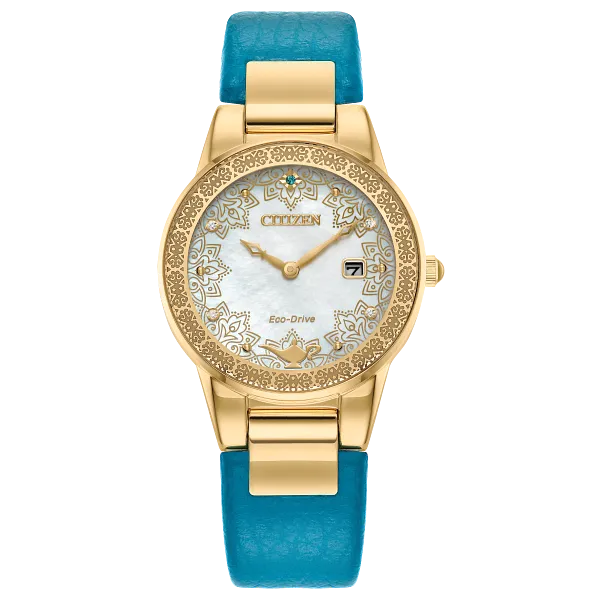 au maison Aladdin White Dial Leather Strap GA1072-07D