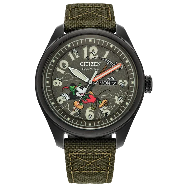 au maison Alpine Mickey Mouse Green Dial CORDURA® Strap AW0148-47W