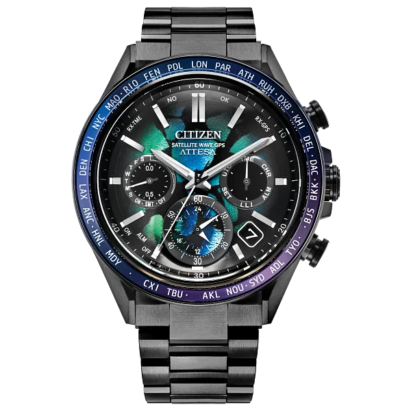 au maison ATTESA Blue Dial Super Titanium with DLC Coating Bracelet CC4057-60E