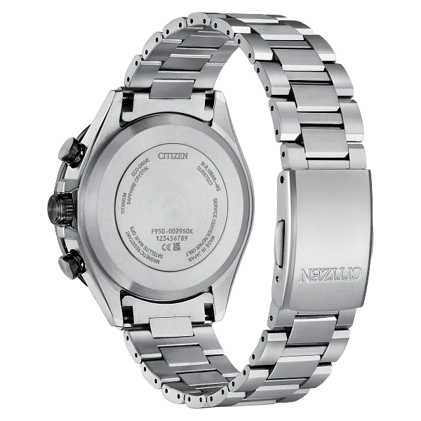 Au Maison ATTESA Blue Dial Super Titanium With Platinum DLC Coating Bracelet CC4075-50L