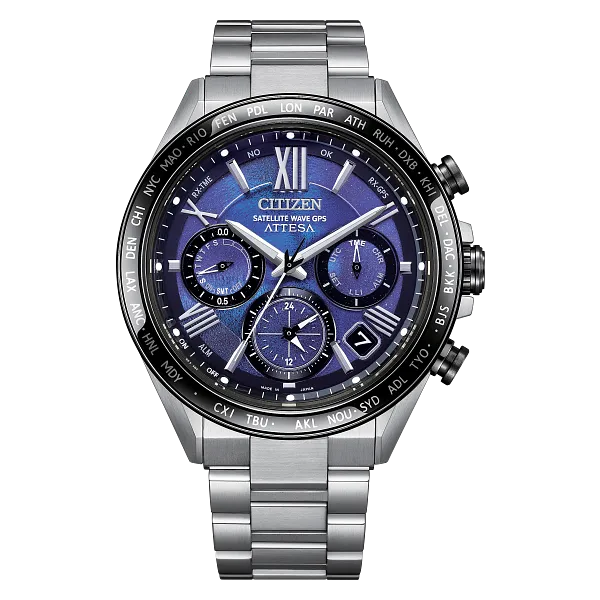 au maison ATTESA Blue Dial Super Titanium with Platinum DLC Coating Bracelet CC4075-50L