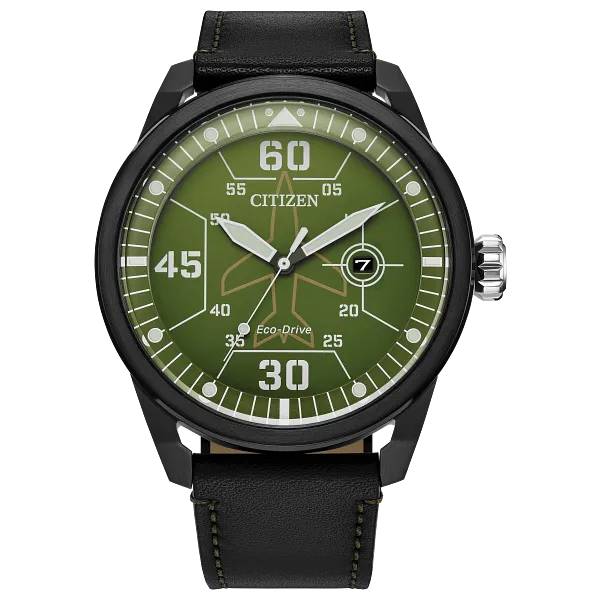 au maison Avion Green Dial Leather Strap AW1735-03X