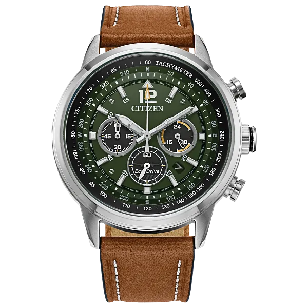 au maison Avion Green Dial Leather Strap CA4477-08X