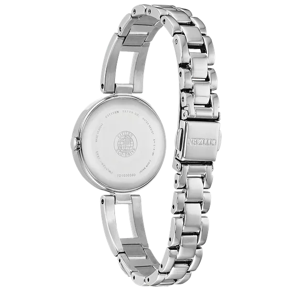 Au Maison Axiom - Ladies Eco-Drive EM0630-51D Steel Pearl Dial Watch