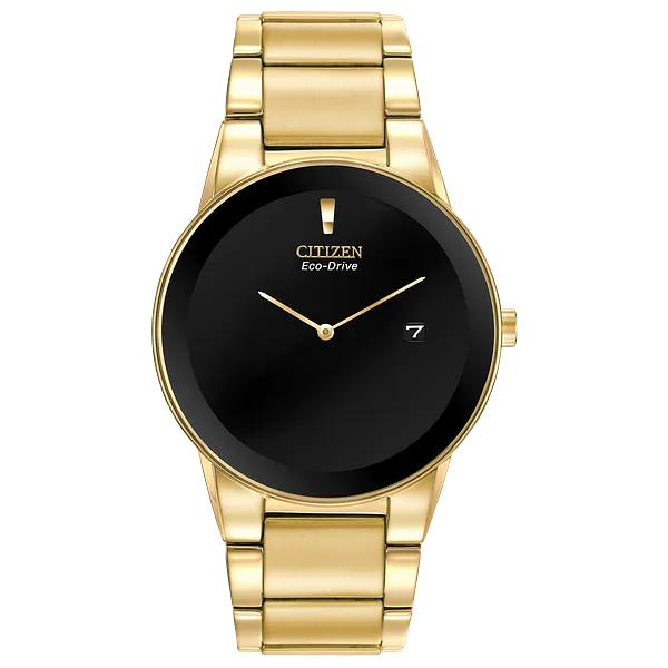 au maison Axiom - Men's Eco-Drive AU1062-56E Black Blank Face Watch