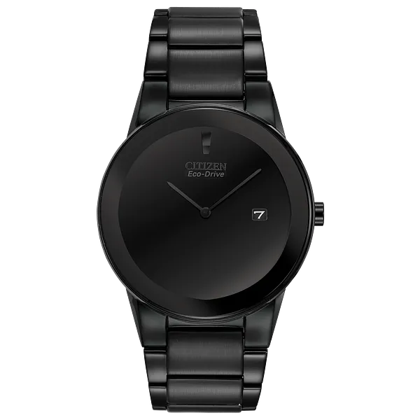 au maison Axiom - Men's Eco-Drive Black Stainless Steel Watch