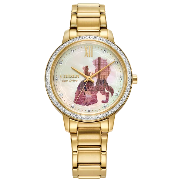 au maison Belle and Beast Gold-Tone Dial Stainless Steel Bracelet FE7048-51D