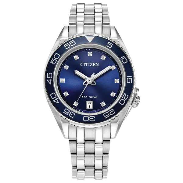 au maison Carson Blue Dial Stainless Steel Bracelet FE6160-57L
