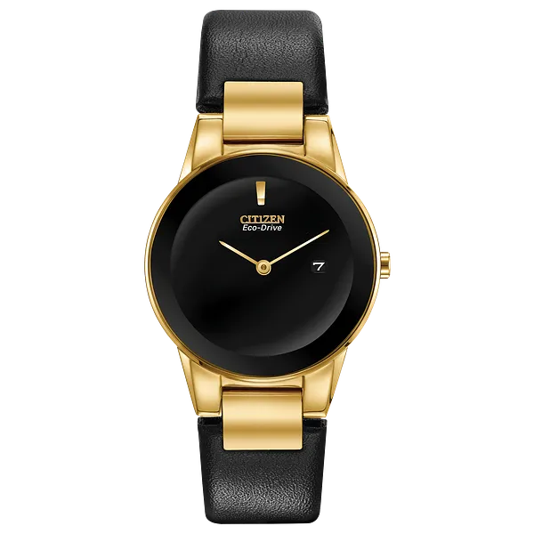 au maison Citizen Axiom Ladies Eco-Drive Gold Black Dial Watch