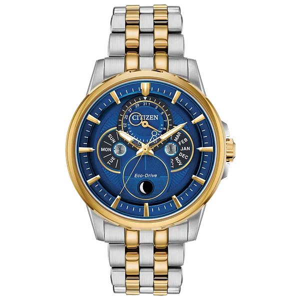 au maison Citizen Calendrier Moonphase Men's Eco-Drive Blue Dial Watch