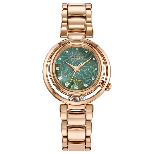 au maison Citizen L Arcly Green Dial Stainless Steel Bracelet EM1113-58Y