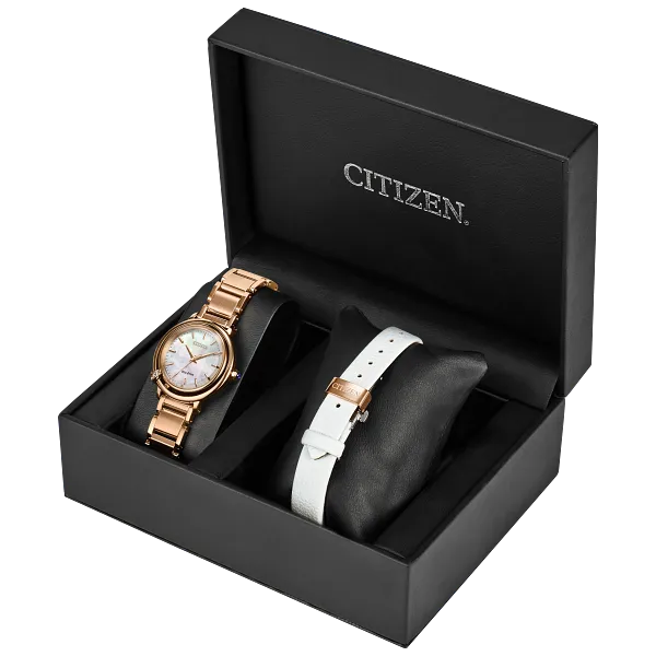 Au Maison Citizen L Arcly White Dial Stainless Steel Bracelet EM1098-68D