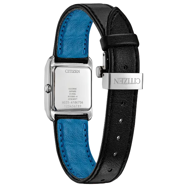 Au Maison Citizen L Bianca Black Dial Apple Leather Strap EW5600-01E