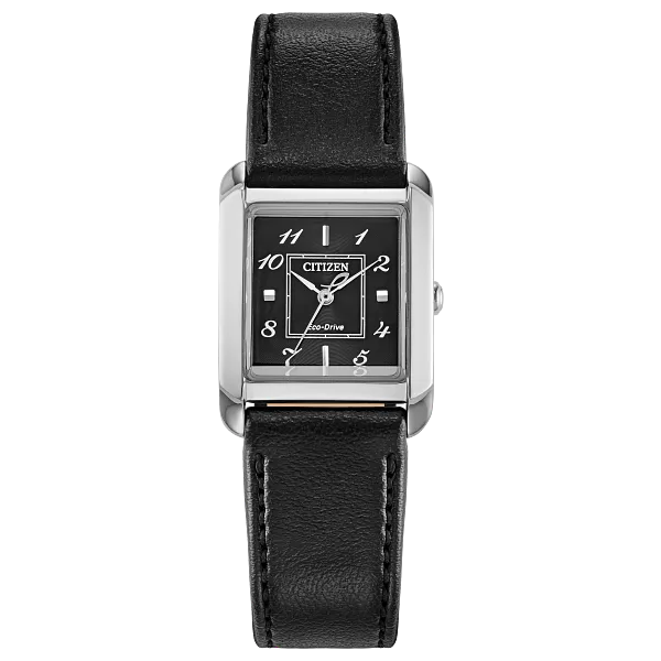 au maison Citizen L Bianca Black Dial Apple Leather Strap EW5600-01E