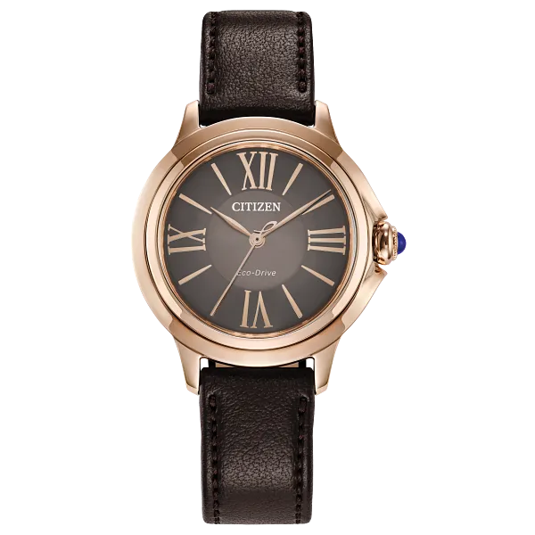 au maison Citizen L Ceci Brown Dial Apple Leather Strap EM1163-09X