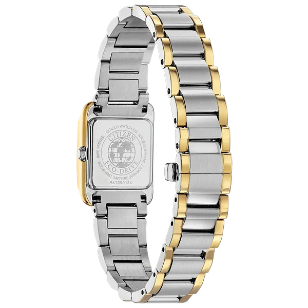 Au Maison Citizen L Ladies Eco-Drive Gold White Dial Stainless Steel Watch