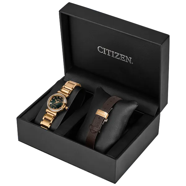 Au Maison Citizen L Mae Green Dial Stainless Steel Bracelet EM1123-62X