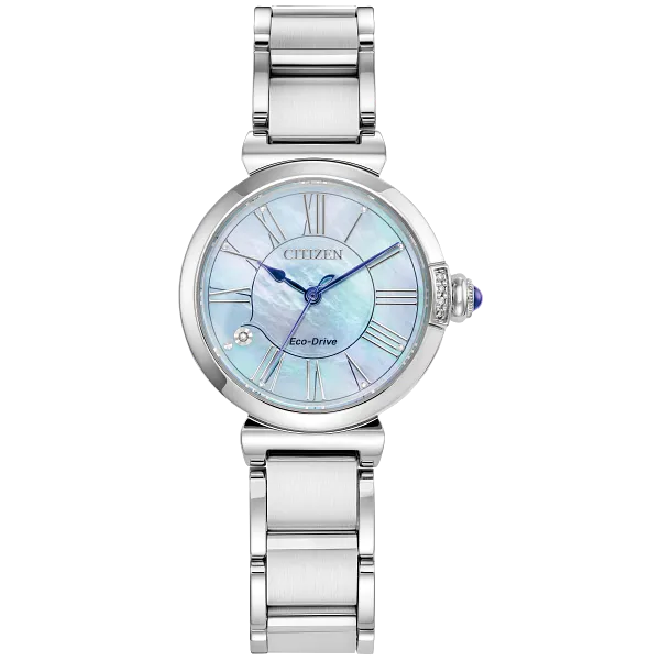 au maison Citizen L Mae Light Blue Dial Stainless Steel Bracelet EM1060-52N