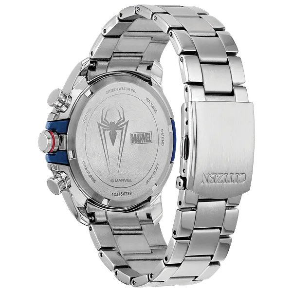 Au Maison Citizen Spider-Man Eco-Drive Blue Dial Stainless Steel Watch