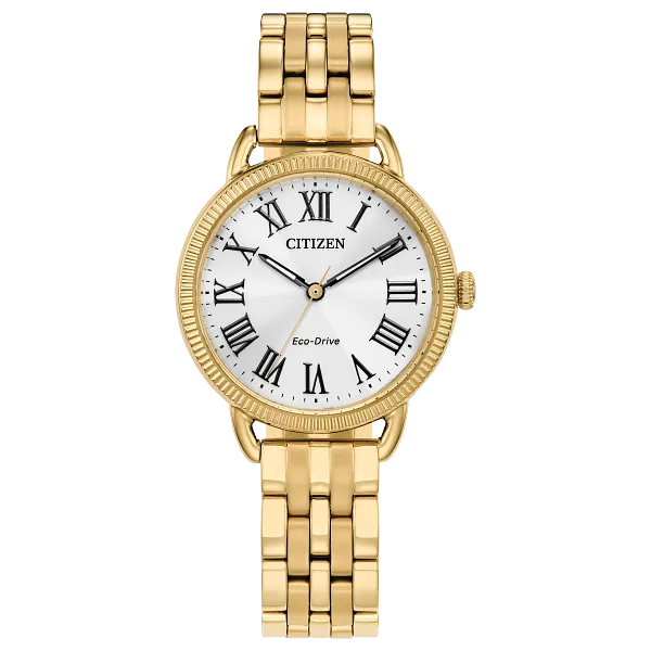 au maison Classic Coin Edge Silver-Tone Dial Stainless Steel Bracelet EM1052-51A