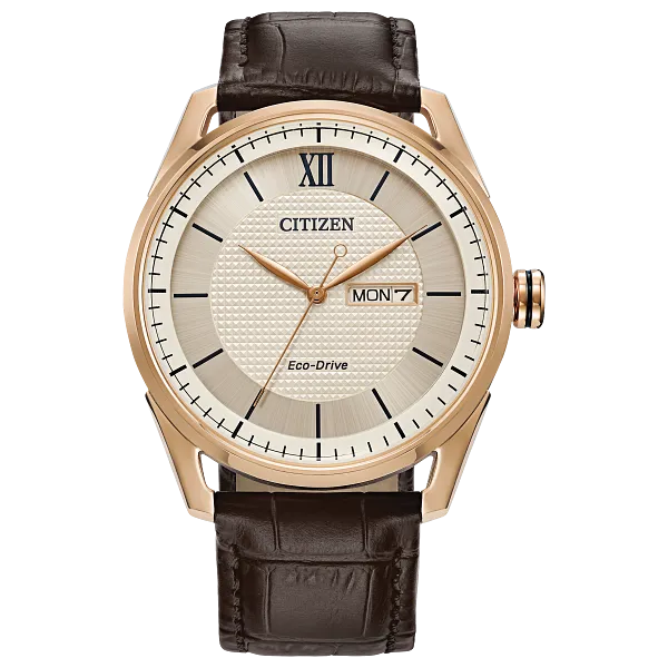 au maison Classic Ivory Dial Leather Strap AW0082-01A