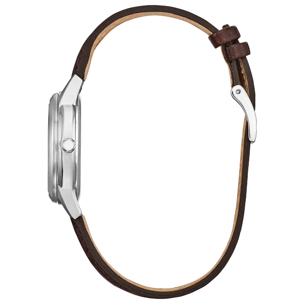 Au Maison Classic Silver-Tone Dial Leather Strap FE1087-28A