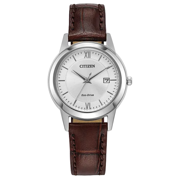 au maison Classic Silver-Tone Dial Leather Strap FE1087-28A