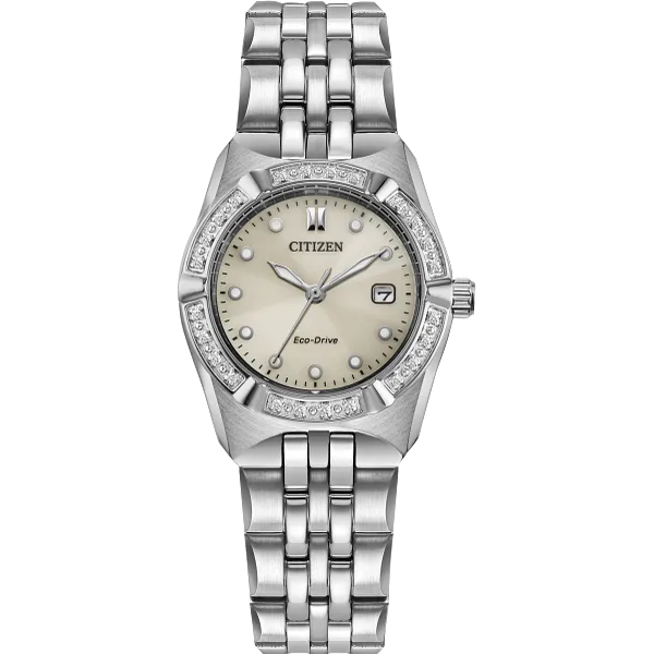 au maison Corso Diamond Taupe Dial Stainless Steel Bracelet EW2710-51X