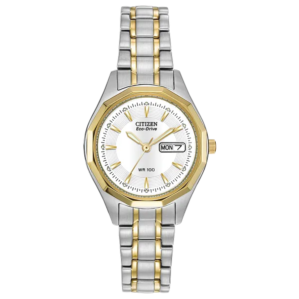 au maison Corso - Ladies Eco-Drive Two-Tone Calendar Date Watch
