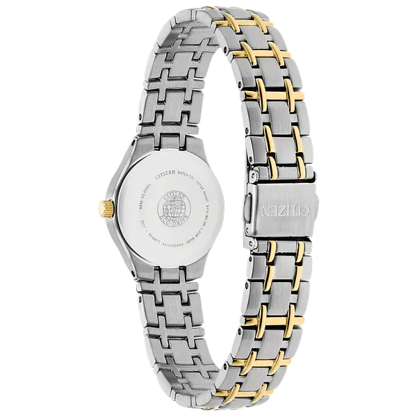 Au Maison Corso - Ladies Eco-Drive Two-Tone White Dial Date Watch