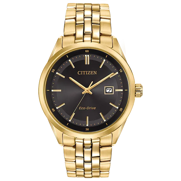au maison Corso - Men's Eco-Drive BM7252-51E Gold Tone Steel Watch