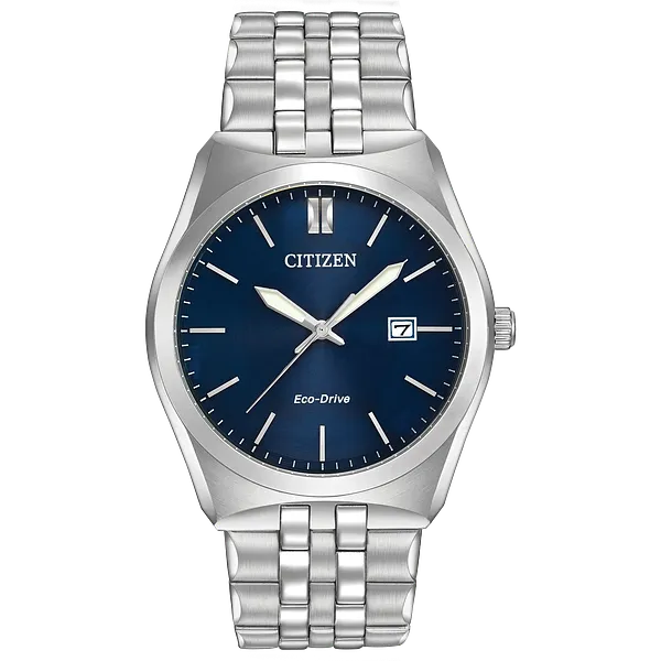 au maison Corso - Men's Eco-Drive BM7330-59L Blue Dial Steel Watch