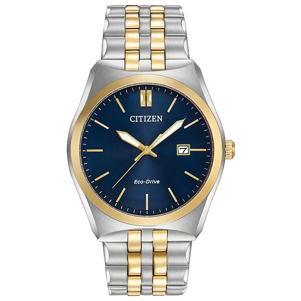 au maison Corso - Men's Eco-Drive BM7334-58L Two Tone Blue Dial Watch