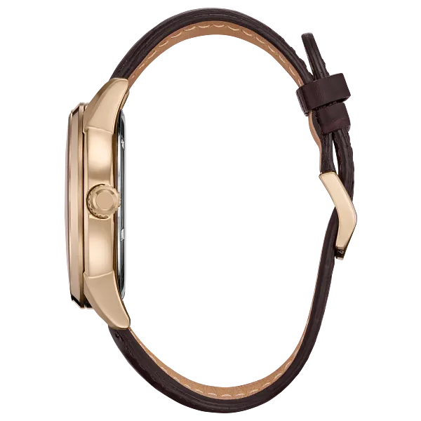 Au Maison Corso - Men's Eco-Drive BU2013-08E Rose Gold Leather Watch