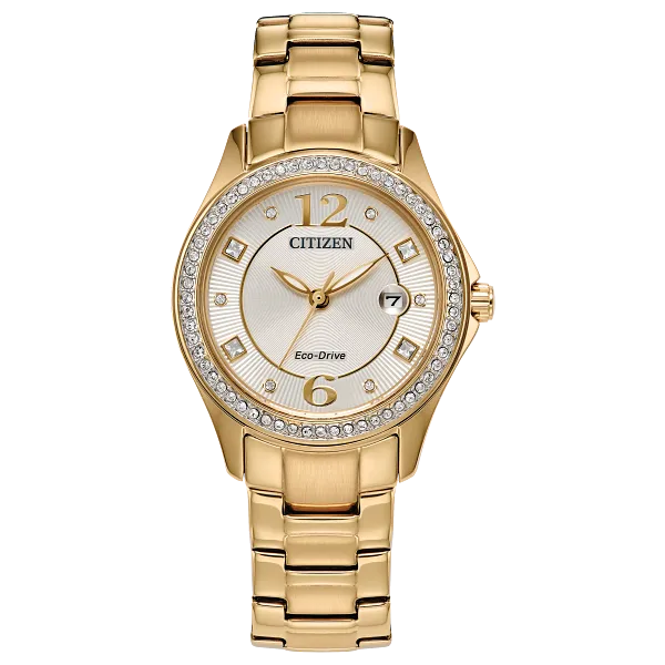 au maison Crystal Champagne Dial Stainless Steel Bracelet FE1147-79P