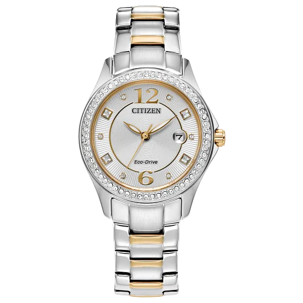 au maison Crystal Silver-Tone Dial Stainless Steel Bracelet FE1146-71A