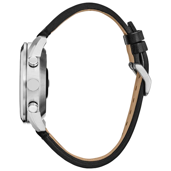 Au Maison CZ Smart Hybrid Black Dial Leather Strap JX2010-04E