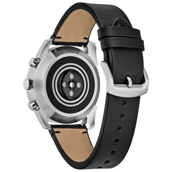 Au Maison CZ Smart Hybrid Black Dial Leather Strap JX2010-04E